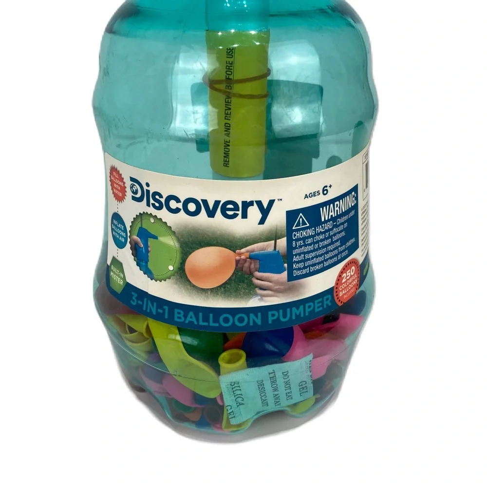 Discovery 3-In-1 Balloon Pumper 250 Balloons Included Ages 6+ Built-In Mister